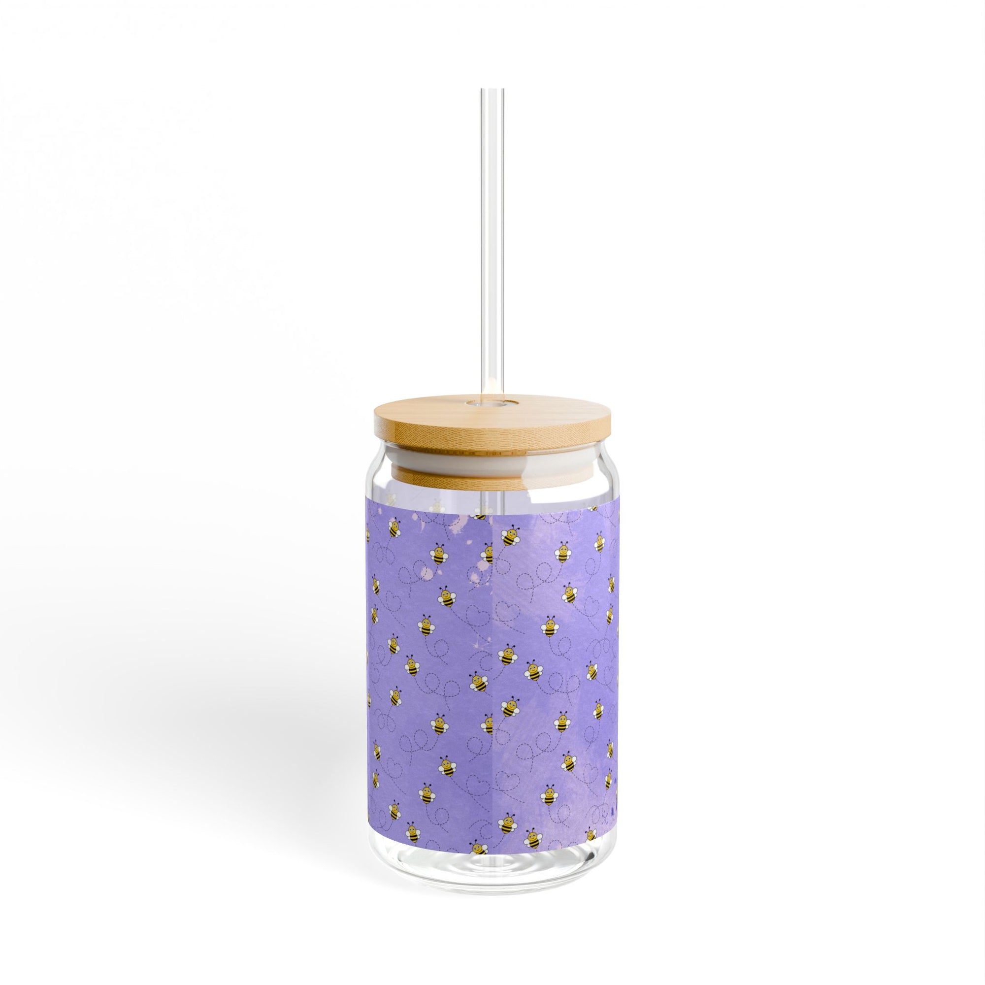 Floral Sipper Glass, Eco-Friendly Beverage Jar
