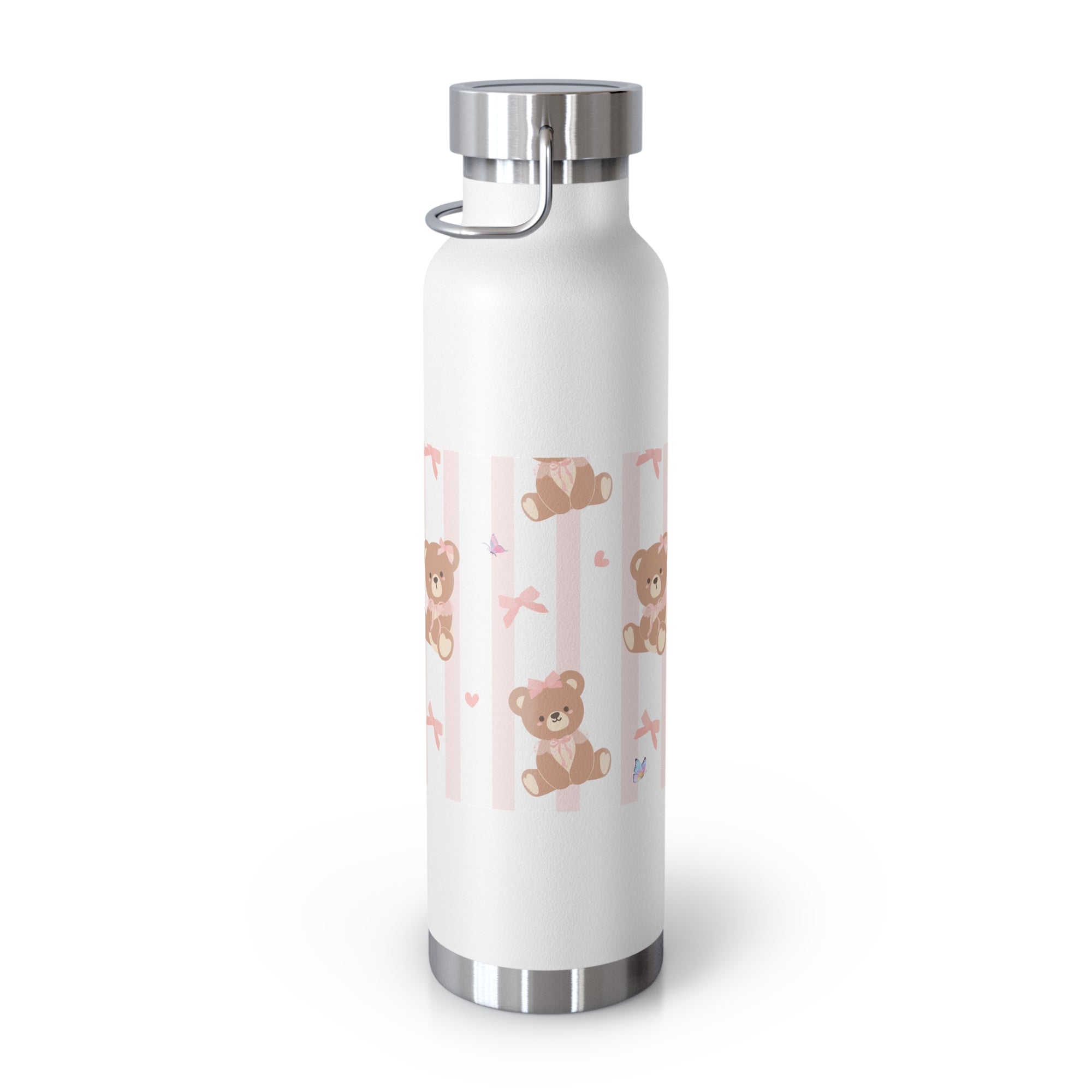 Copper Vacuum Insulated Bottle With Teddy Bear Design, 22oz