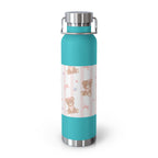 Copper Vacuum Insulated Bottle With Teddy Bear Design, 22oz