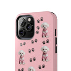 Tough Phone Case Cute Dog & Paws Design