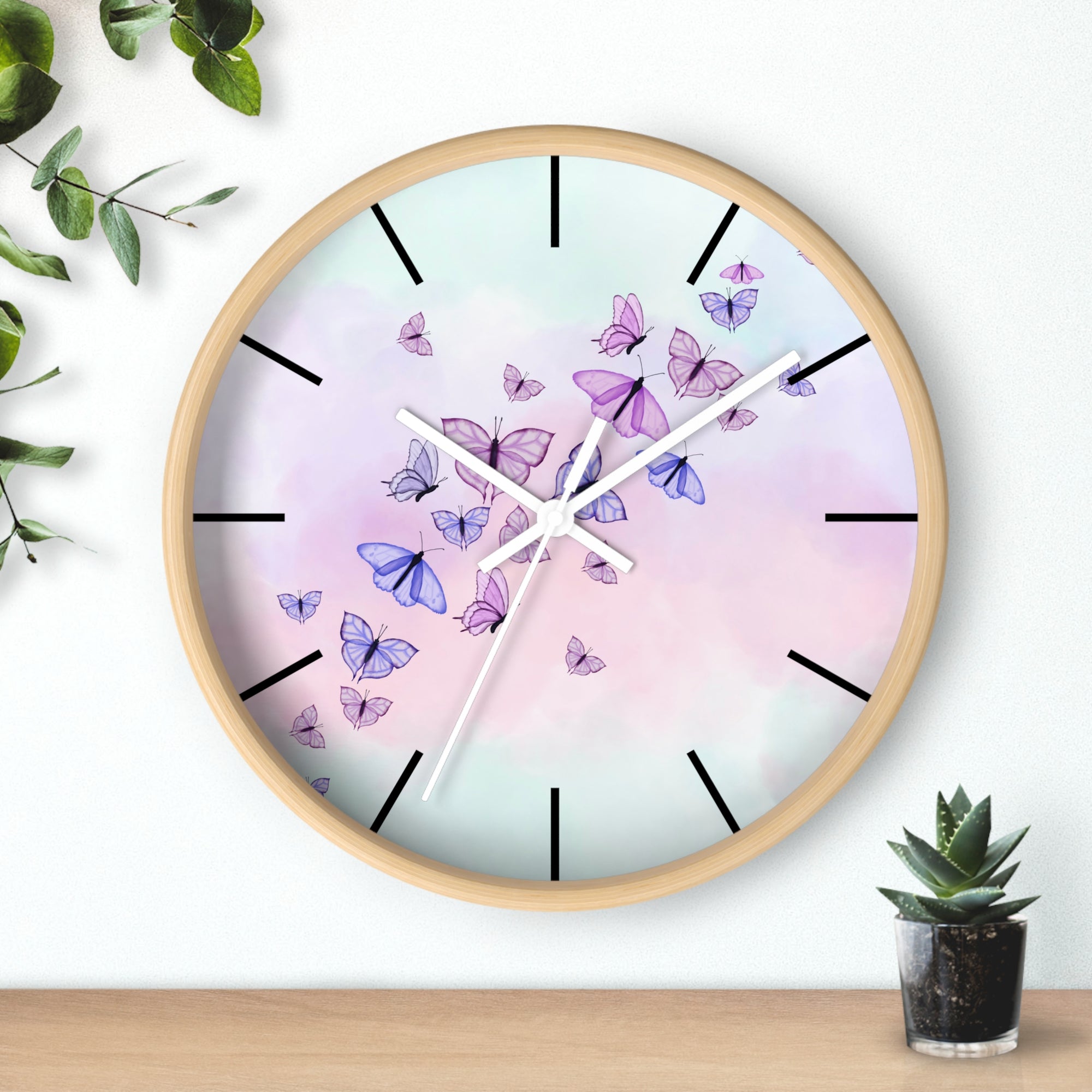 Butterfly Garden Wall Clock