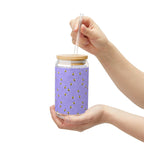 Floral Sipper Glass, Eco-Friendly Beverage Jar