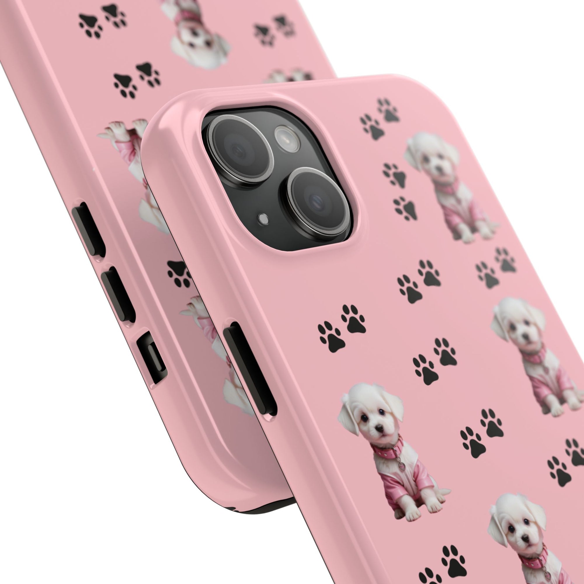 Tough Phone Case Cute Dog & Paws Design
