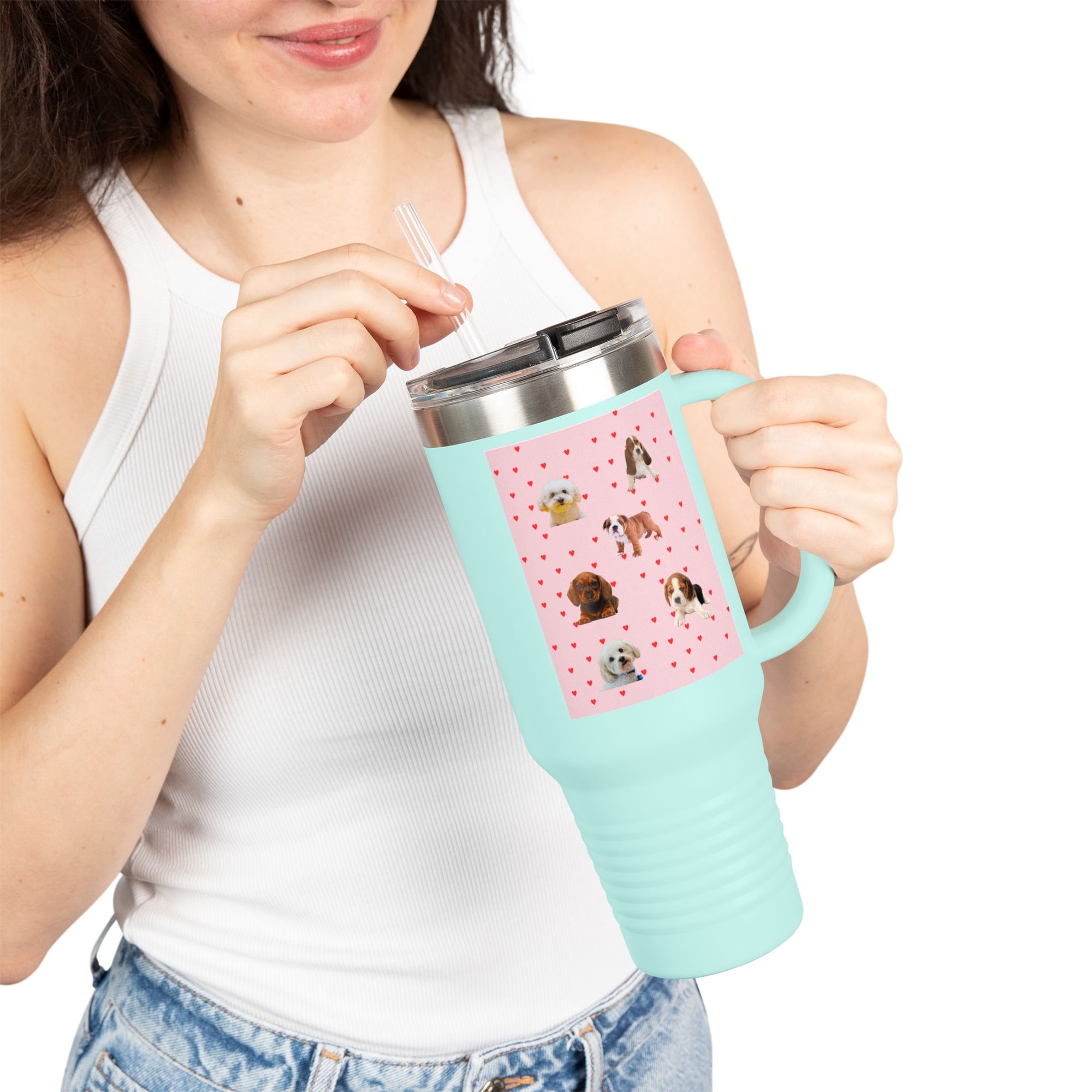 Cute Pet-Themed Insulated Travel Mug, 40oz