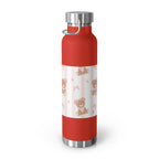 Copper Vacuum Insulated Bottle With Teddy Bear Design, 22oz