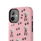 Tough Phone Case Cute Dog & Paws Design