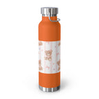 Copper Vacuum Insulated Bottle With Teddy Bear Design, 22oz