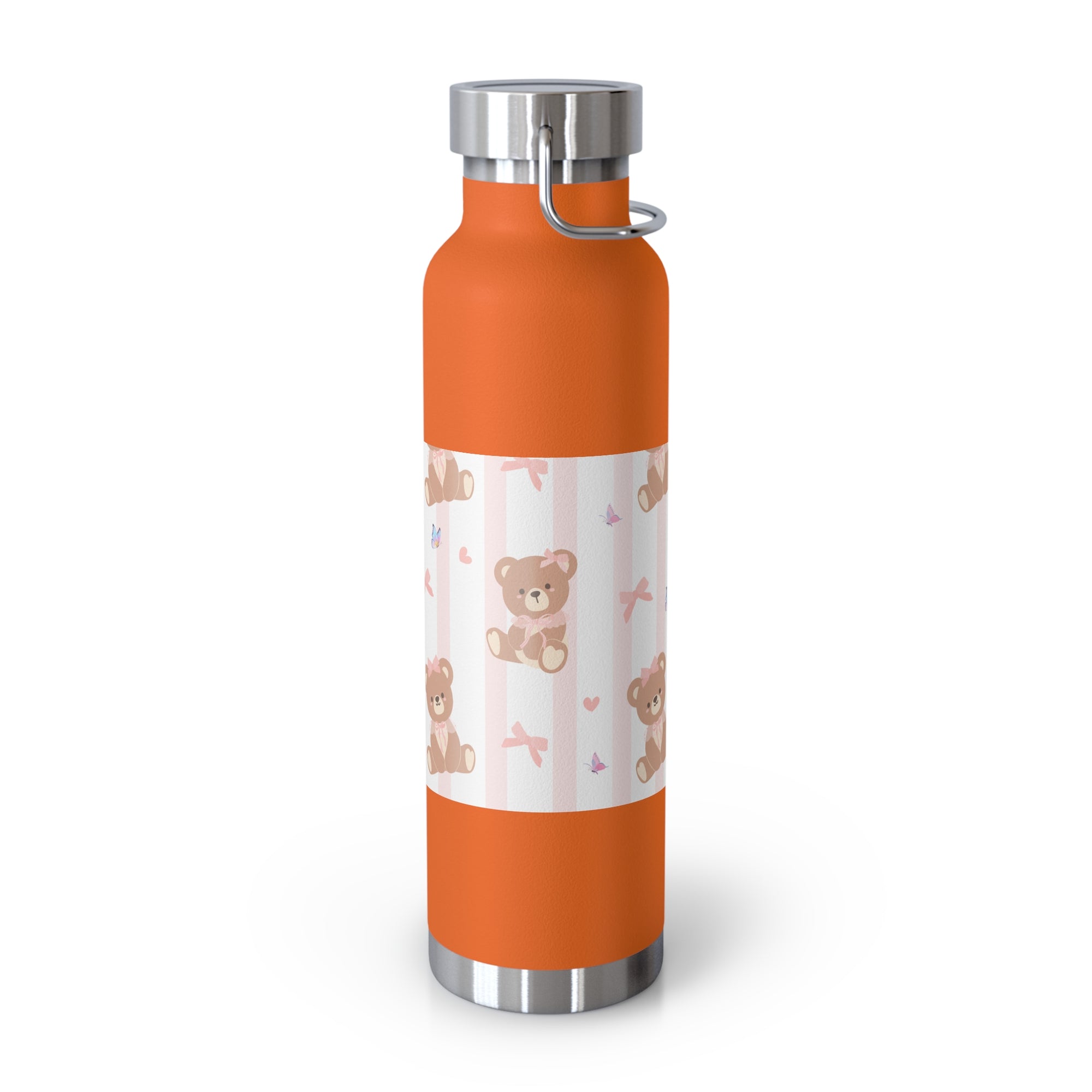 Copper Vacuum Insulated Bottle With Teddy Bear Design, 22oz