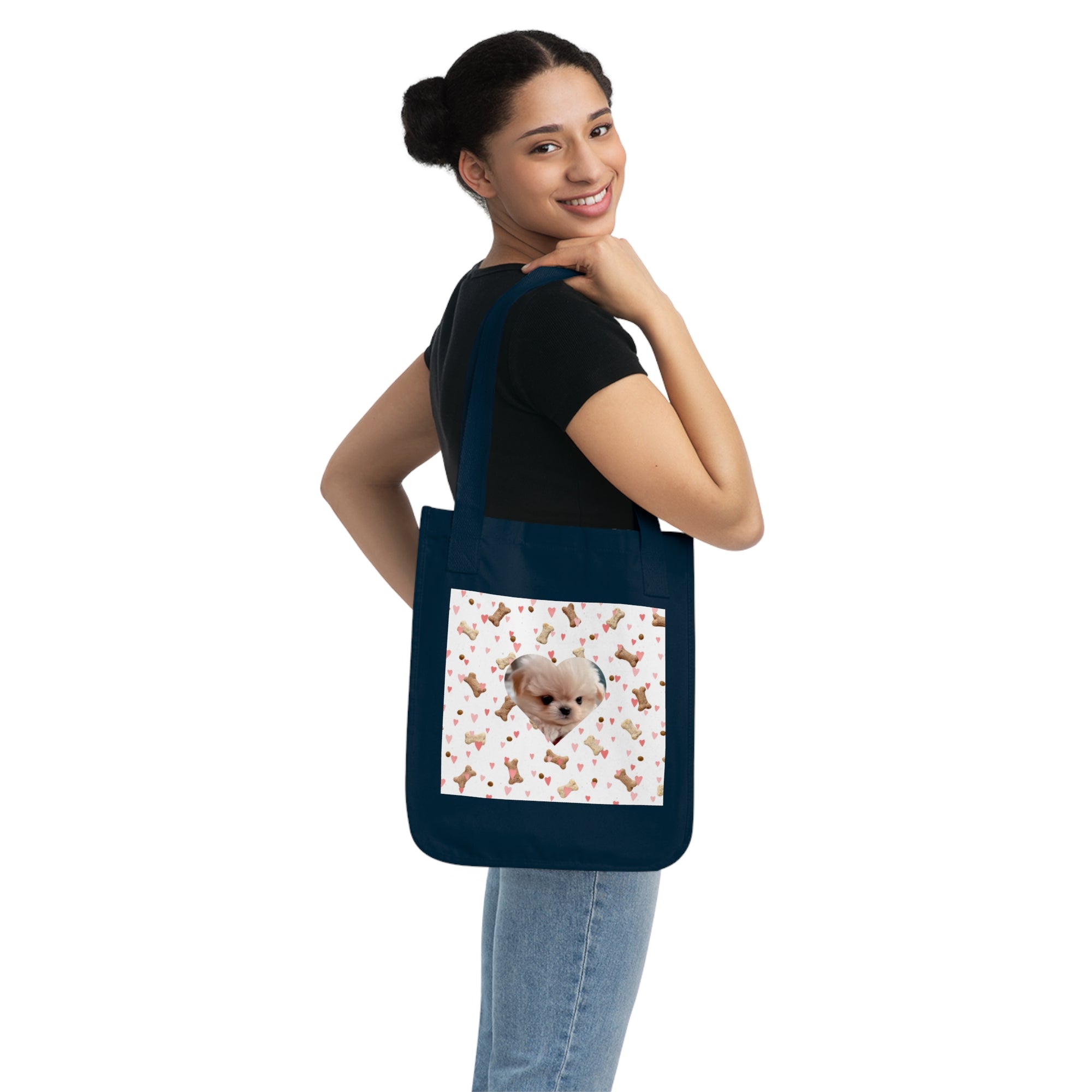 Cute Dog Lover's Organic Canvas Tote Bag