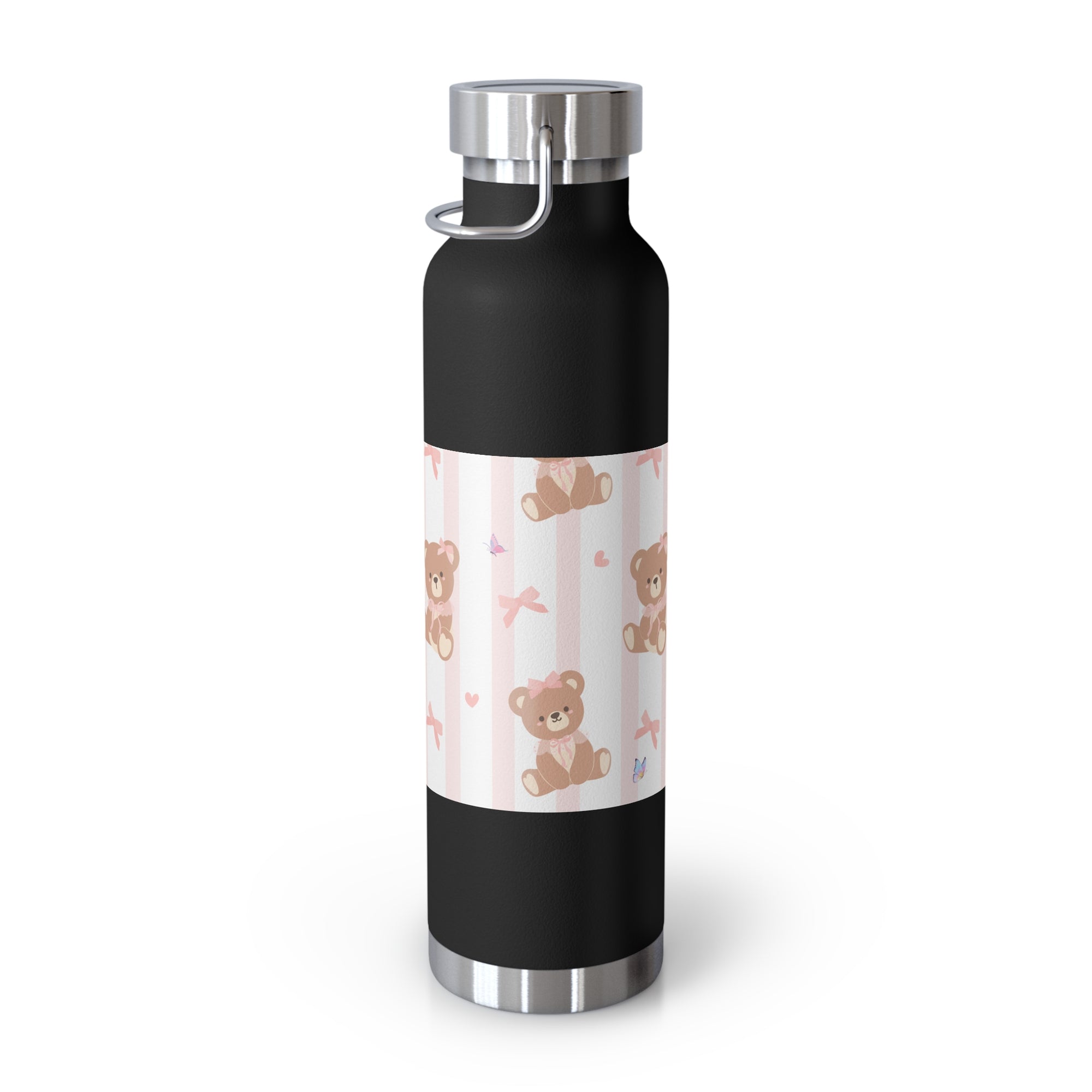 Copper Vacuum Insulated Bottle With Teddy Bear Design, 22oz