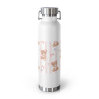 Copper Vacuum Insulated Bottle With Teddy Bear Design, 22oz