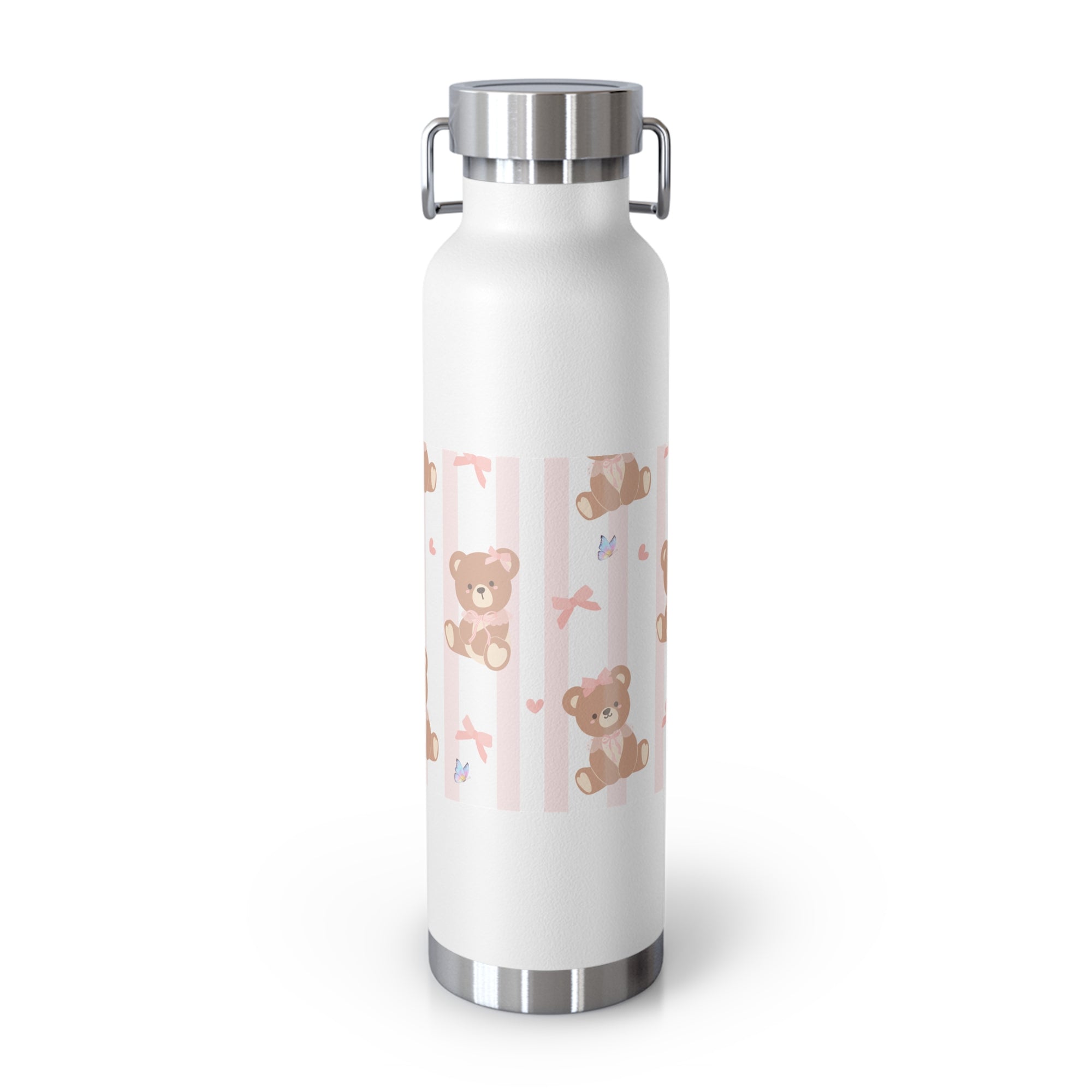 Copper Vacuum Insulated Bottle With Teddy Bear Design, 22oz