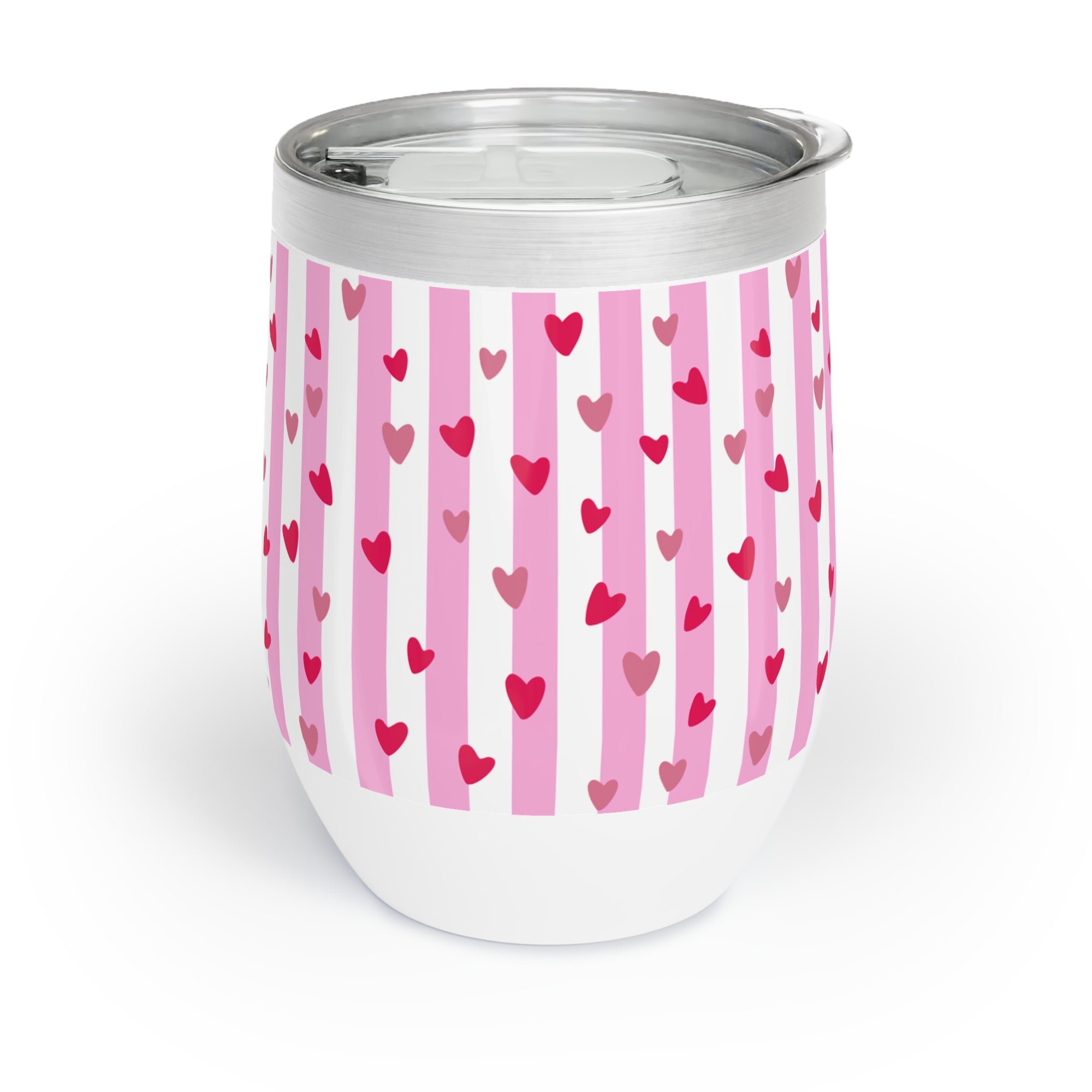 Chic Pink Striped Wine Tumbler, Perfect for Parties, Gift for Wine Lovers, Birthday Celebration, Cozy Nights, Fun Outdoors