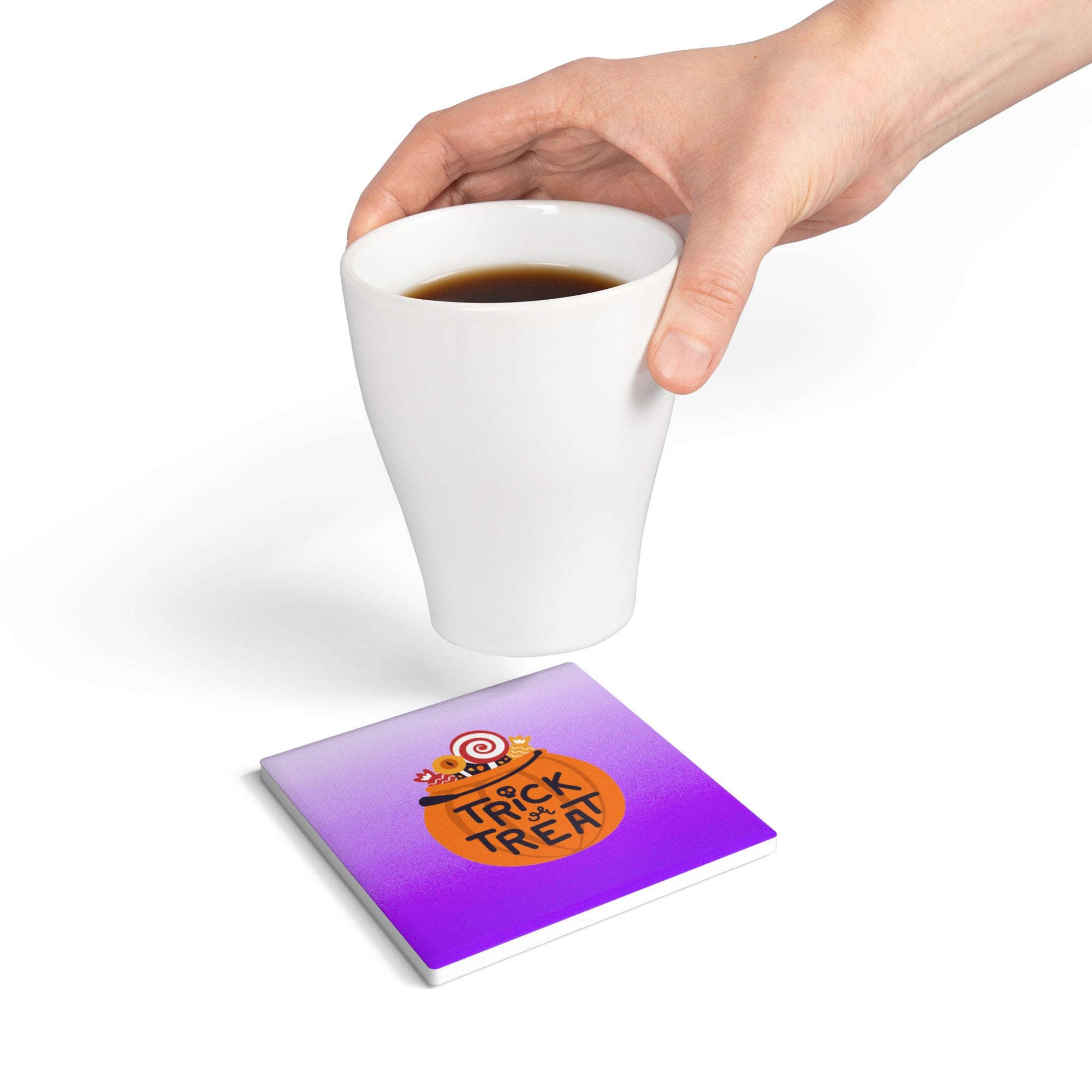 Halloween Trick or Treat Ceramic Coaster