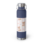 Copper Vacuum Insulated Bottle With Teddy Bear Design, 22oz