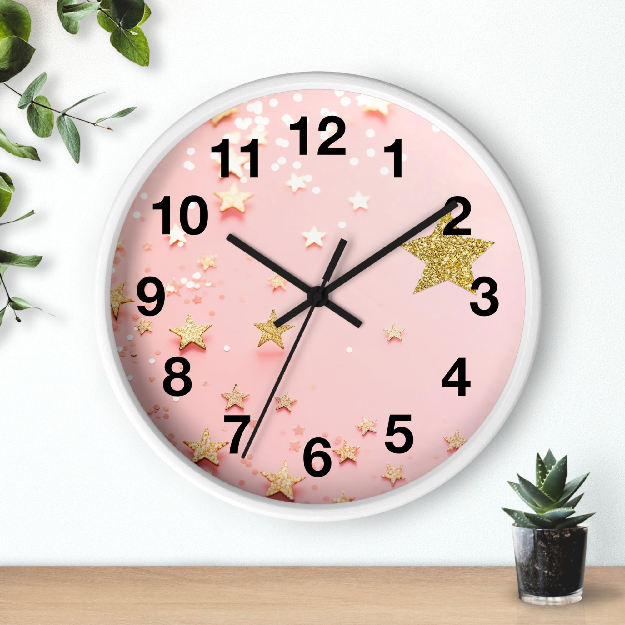 Wall Clock - Glitter & Gold