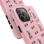 Tough Phone Case Cute Dog & Paws Design