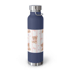 Copper Vacuum Insulated Bottle With Teddy Bear Design, 22oz