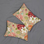 Floral Spun Polyester Lumbar Pillow