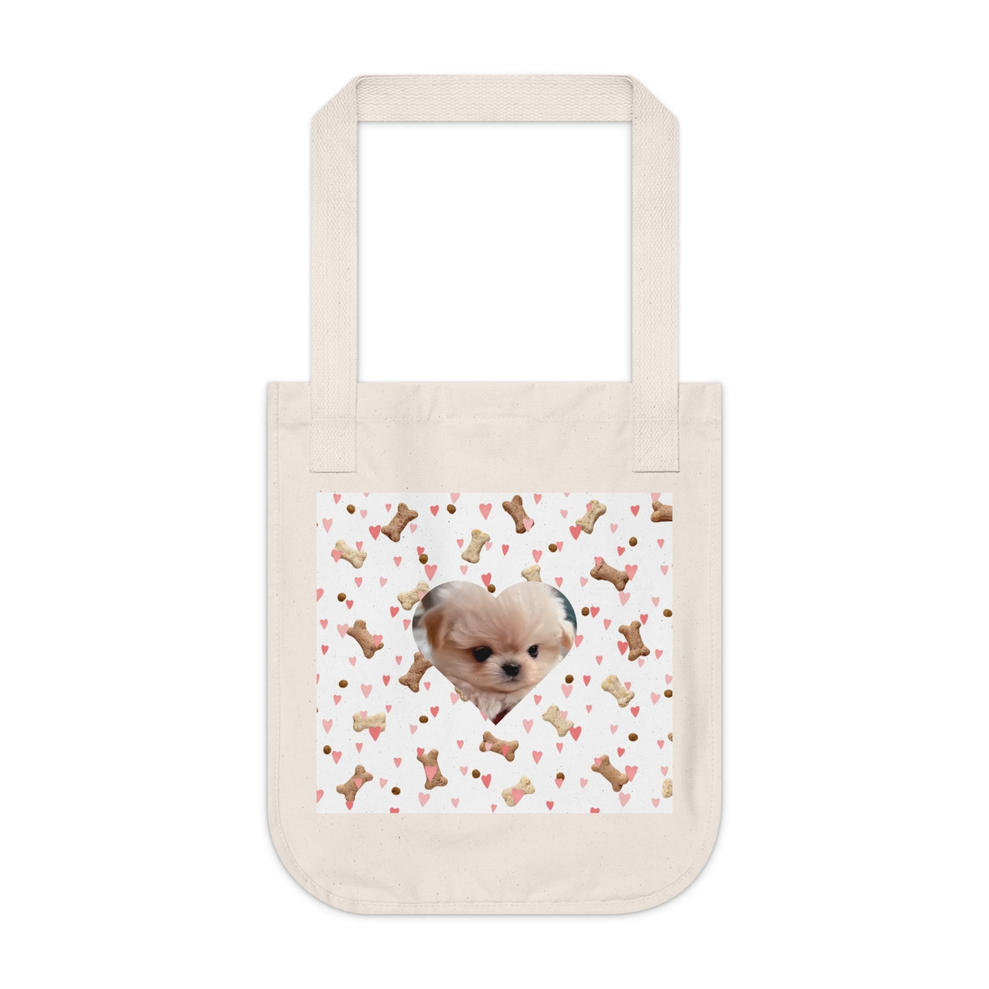 Cute Dog Lover's Organic Canvas Tote Bag