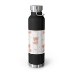 Copper Vacuum Insulated Bottle With Teddy Bear Design, 22oz