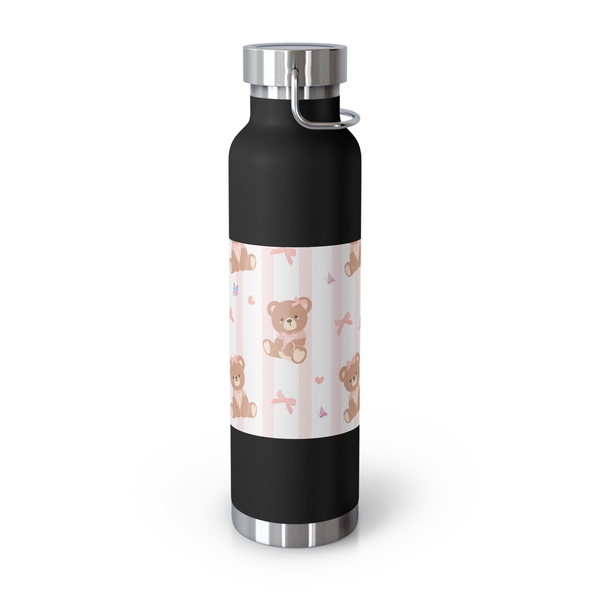 Copper Vacuum Insulated Bottle With Teddy Bear Design, 22oz