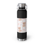 Copper Vacuum Insulated Bottle With Teddy Bear Design, 22oz