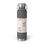 Copper Vacuum Insulated Bottle With Teddy Bear Design, 22oz