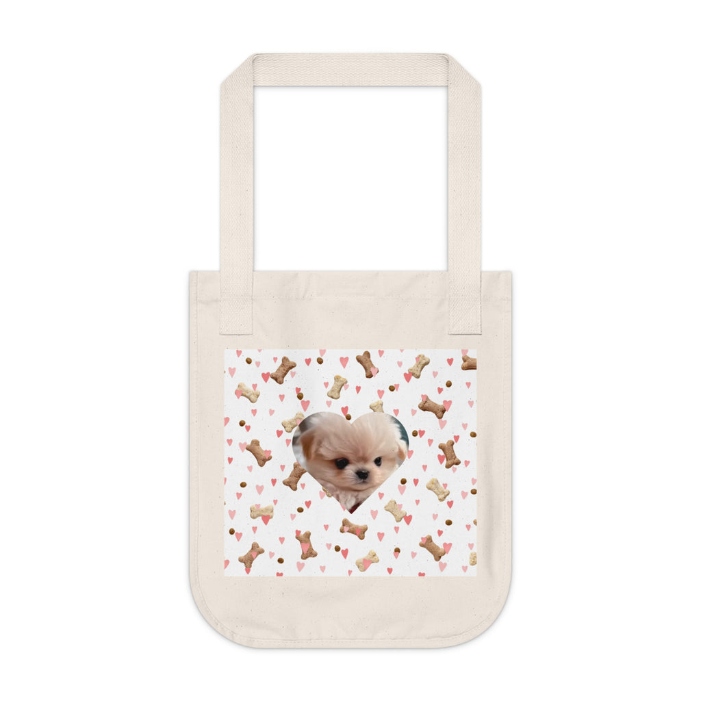 Cute Dog Lover's Organic Canvas Tote Bag