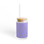 Floral Sipper Glass, Eco-Friendly Beverage Jar
