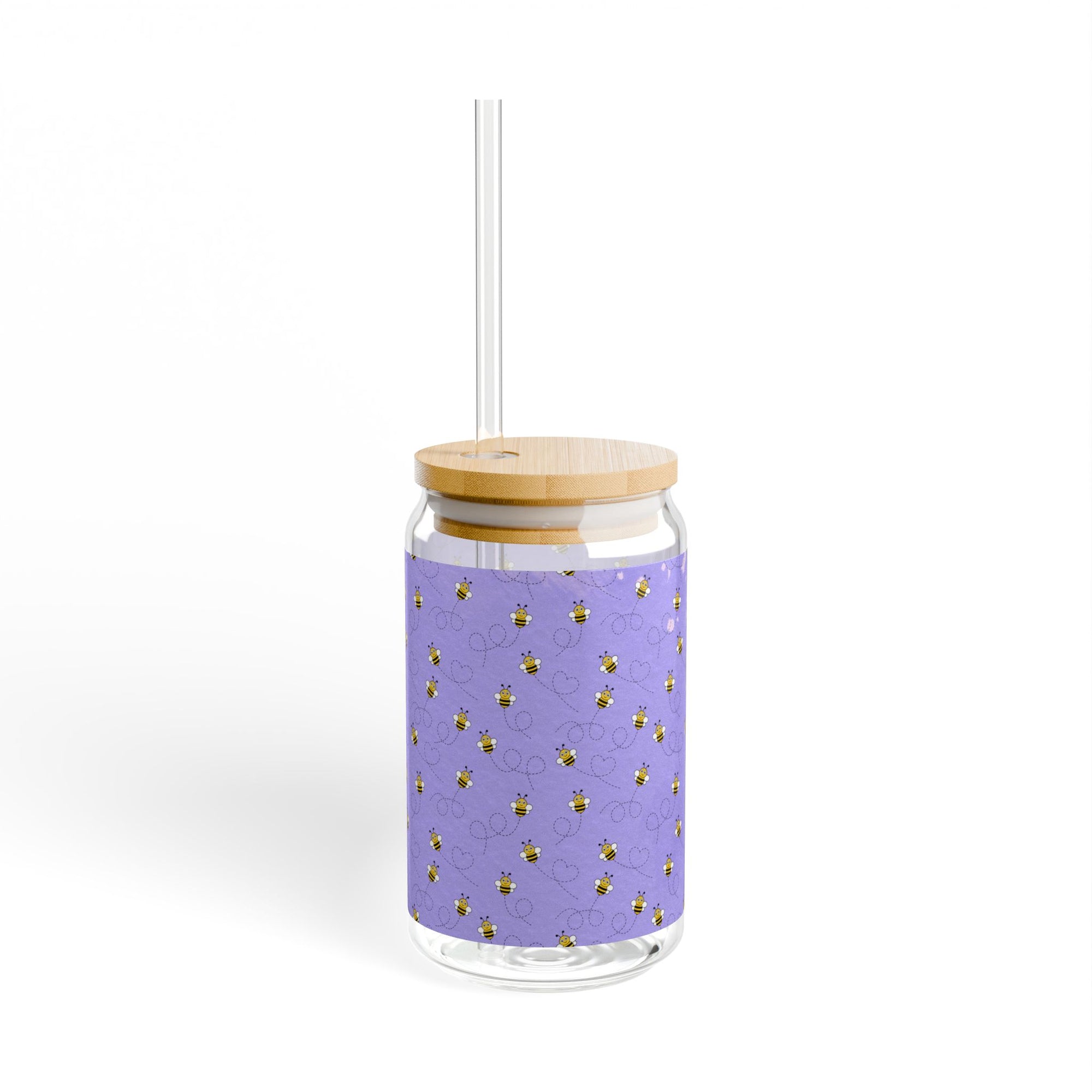 Floral Sipper Glass, Eco-Friendly Beverage Jar