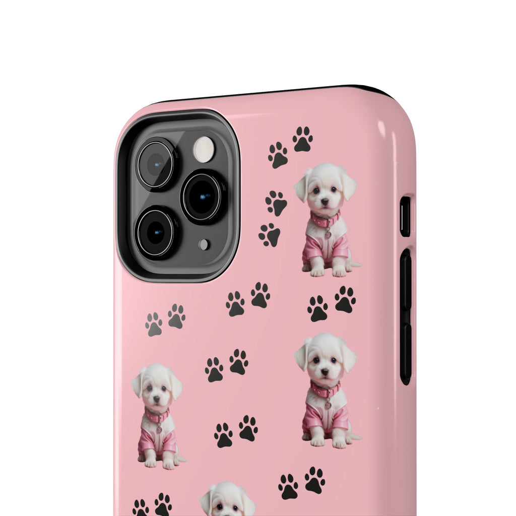 Tough Phone Case Cute Dog & Paws Design