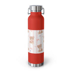 Copper Vacuum Insulated Bottle With Teddy Bear Design, 22oz
