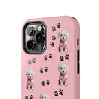 Tough Phone Case Cute Dog & Paws Design