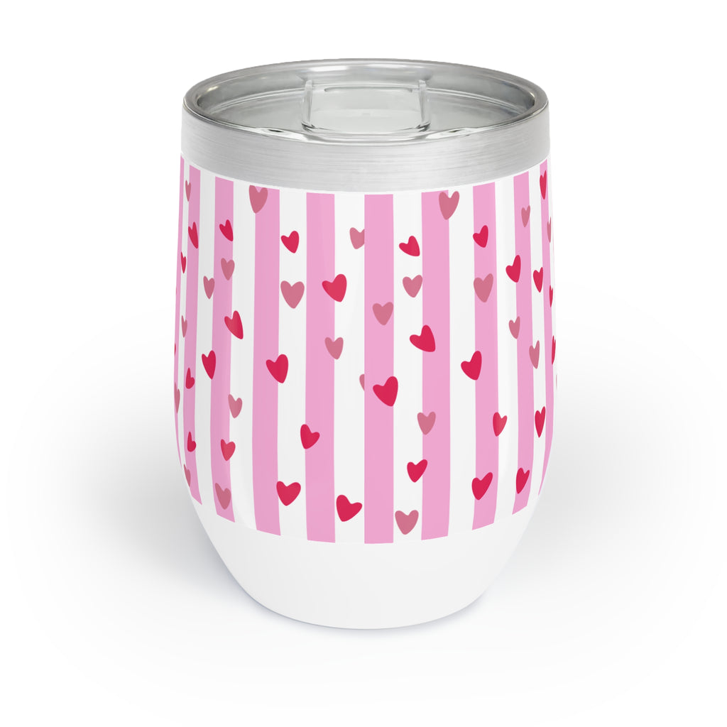 Chic Pink Striped Wine Tumbler, Perfect for Parties, Gift for Wine Lovers, Birthday Celebration, Cozy Nights, Fun Outdoors