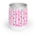 Chic Pink Striped Wine Tumbler, Perfect for Parties, Gift for Wine Lovers, Birthday Celebration, Cozy Nights, Fun Outdoors