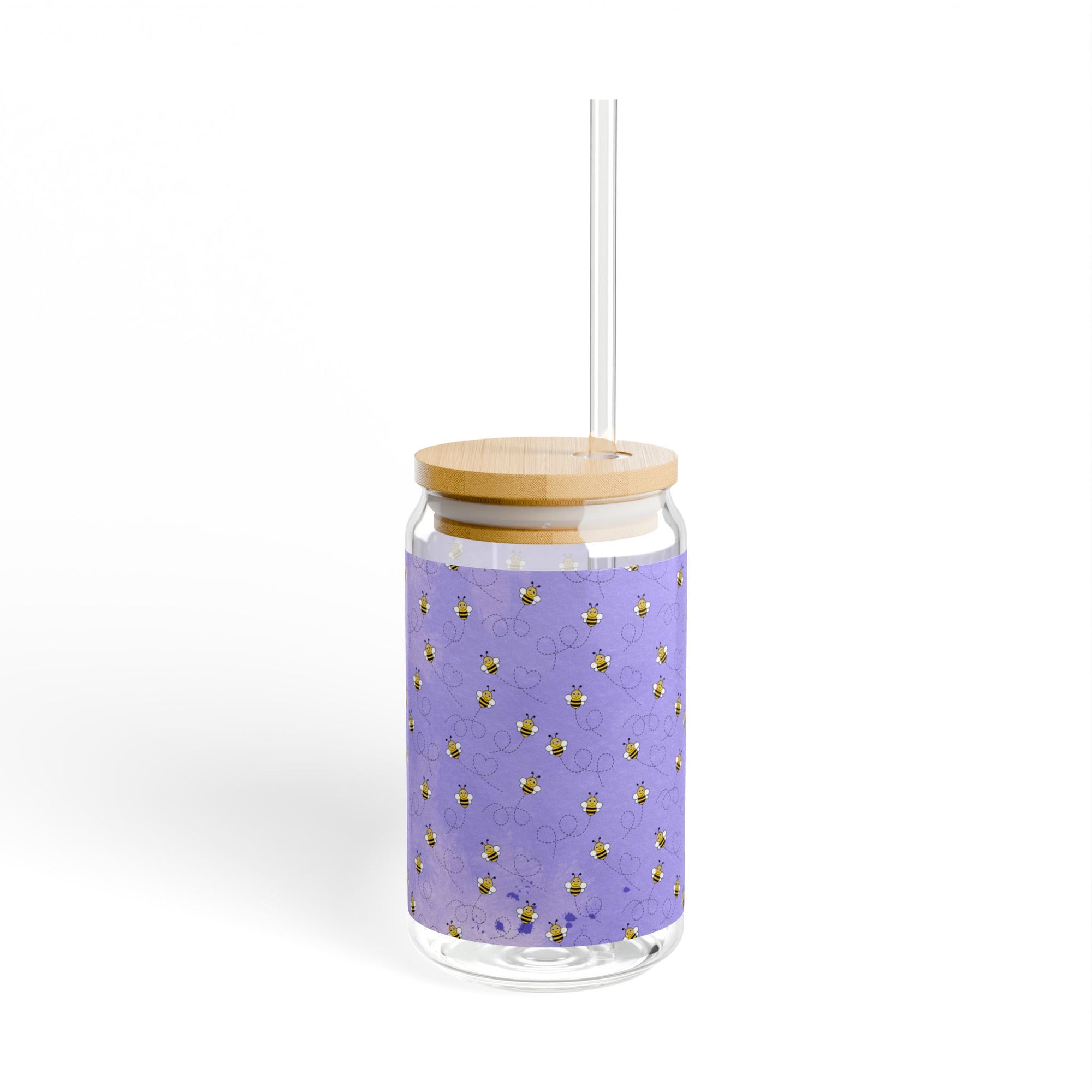 Floral Sipper Glass, Eco-Friendly Beverage Jar