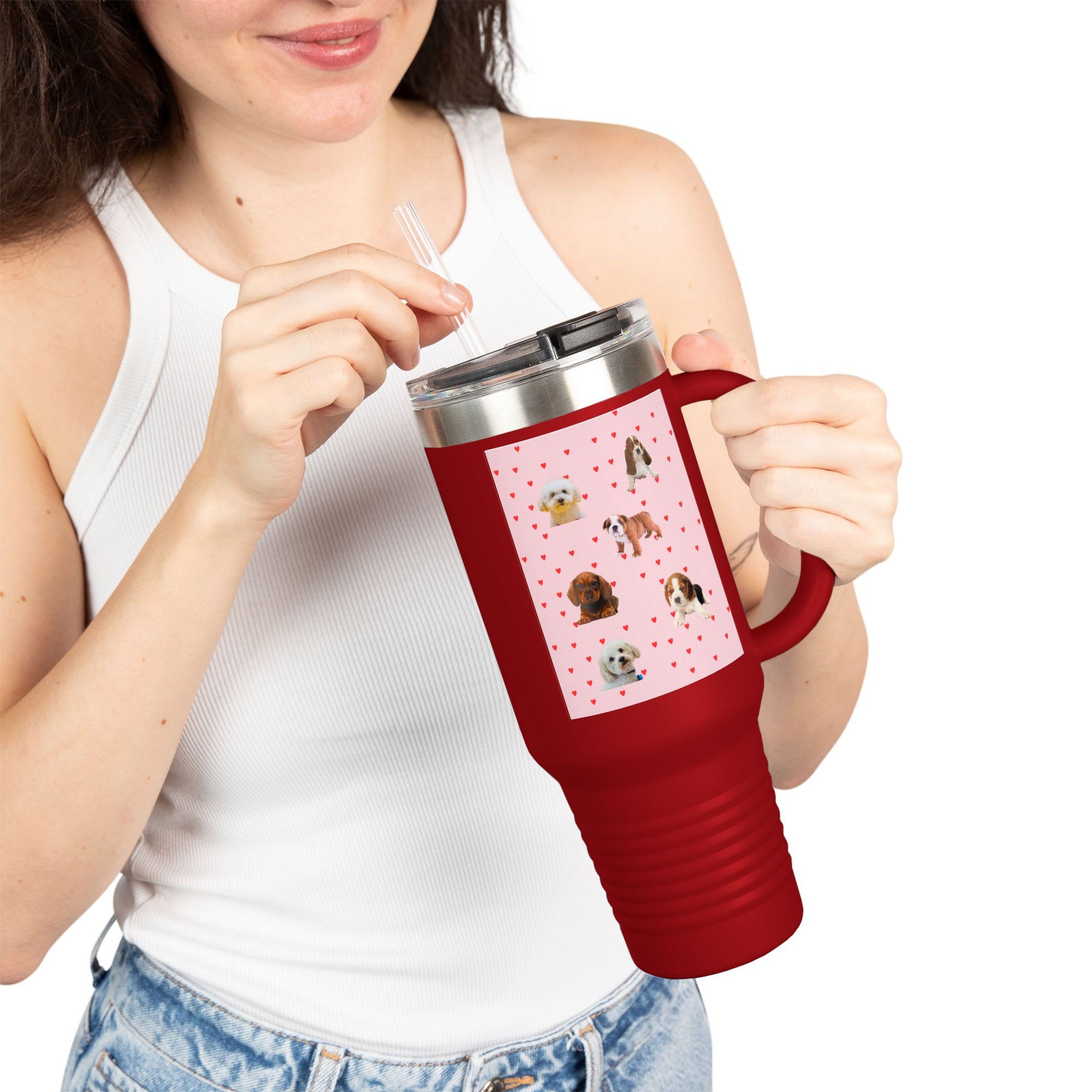 Cute Pet-Themed Insulated Travel Mug, 40oz