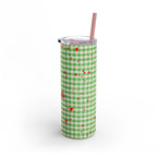 Charming Green Gingham Tumbler with Hearts, 20oz | Perfect for Gifts, Picnics, and Everyday Hydration