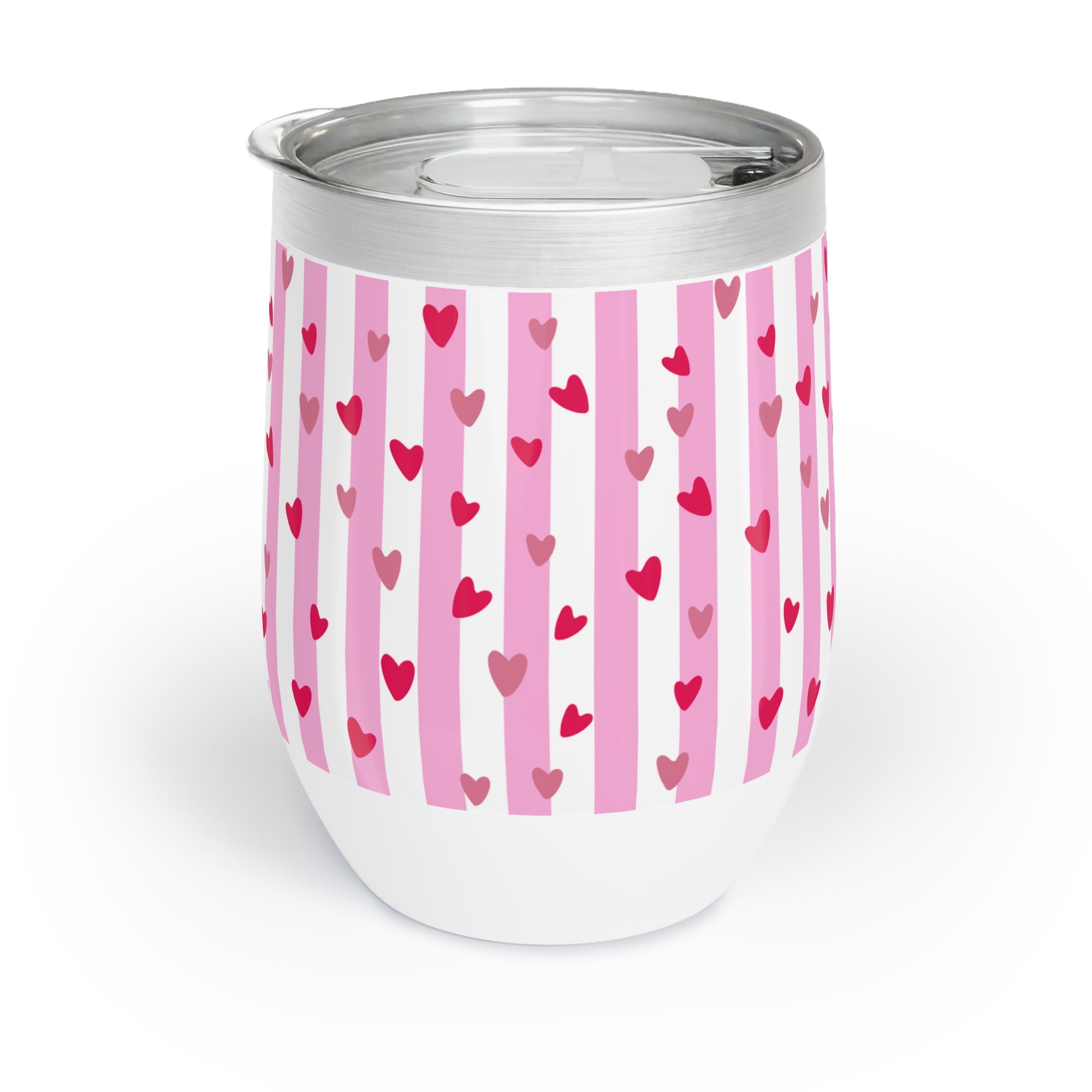 Chic Pink Striped Wine Tumbler, Perfect for Parties, Gift for Wine Lovers, Birthday Celebration, Cozy Nights, Fun Outdoors