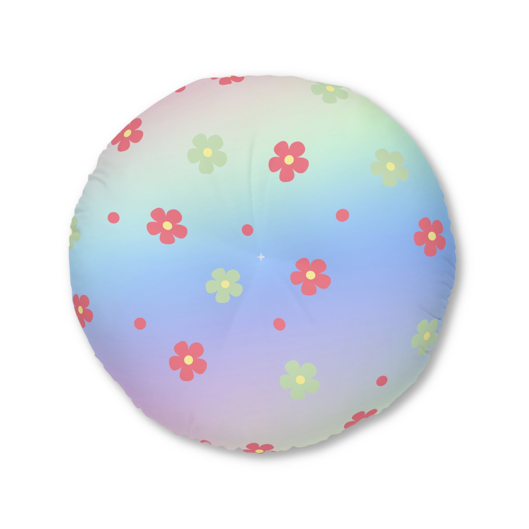 Floral  Rainbow Tufted Floor Pillow