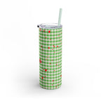 Charming Green Gingham Tumbler with Hearts, 20oz | Perfect for Gifts, Picnics, and Everyday Hydration