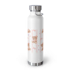 Copper Vacuum Insulated Bottle With Teddy Bear Design, 22oz