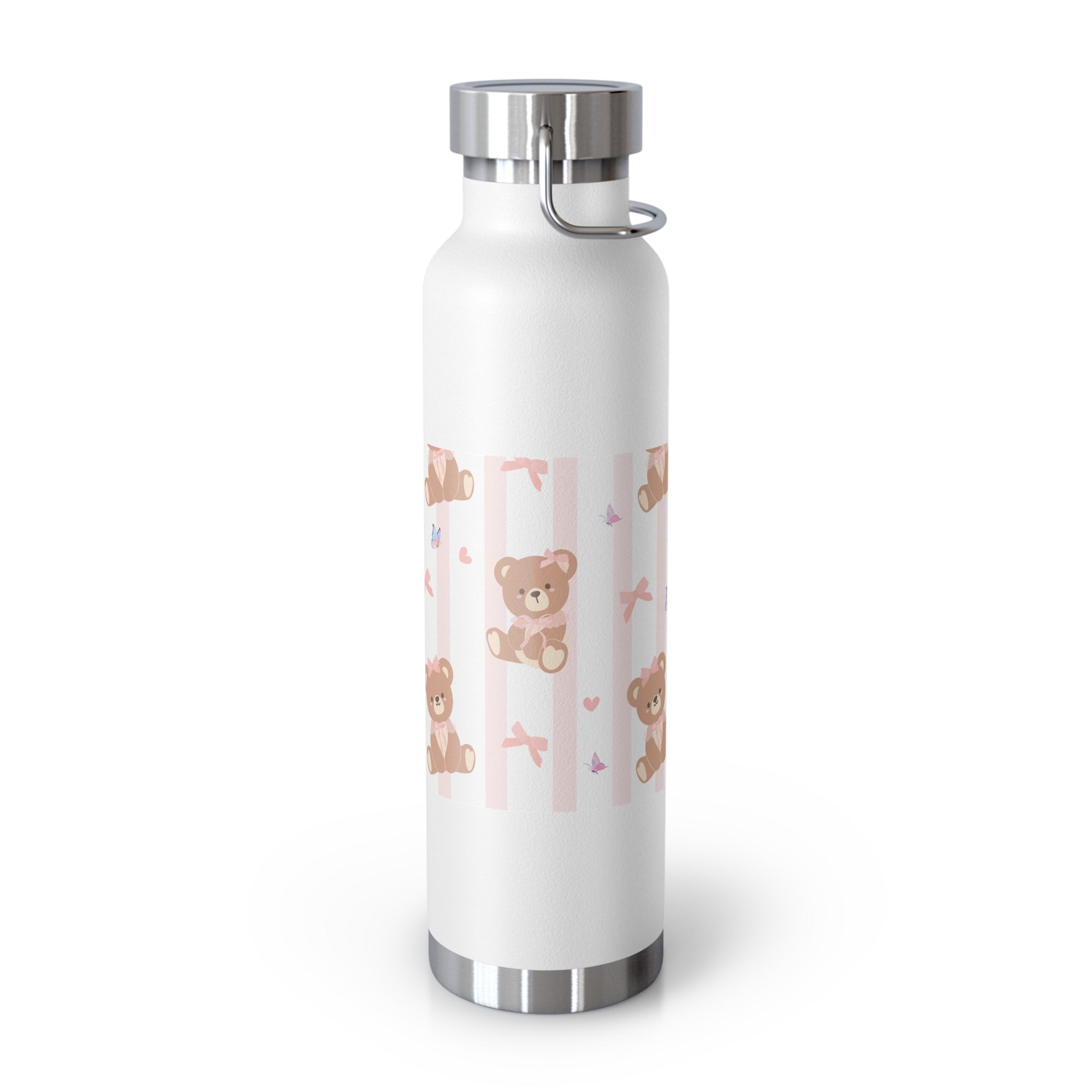 Copper Vacuum Insulated Bottle With Teddy Bear Design, 22oz