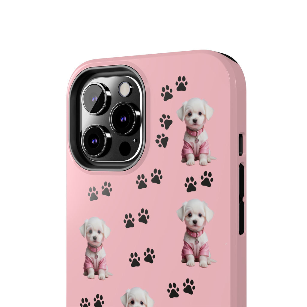 Tough Phone Case Cute Dog & Paws Design