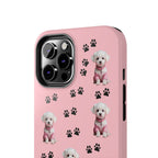 Tough Phone Case Cute Dog & Paws Design