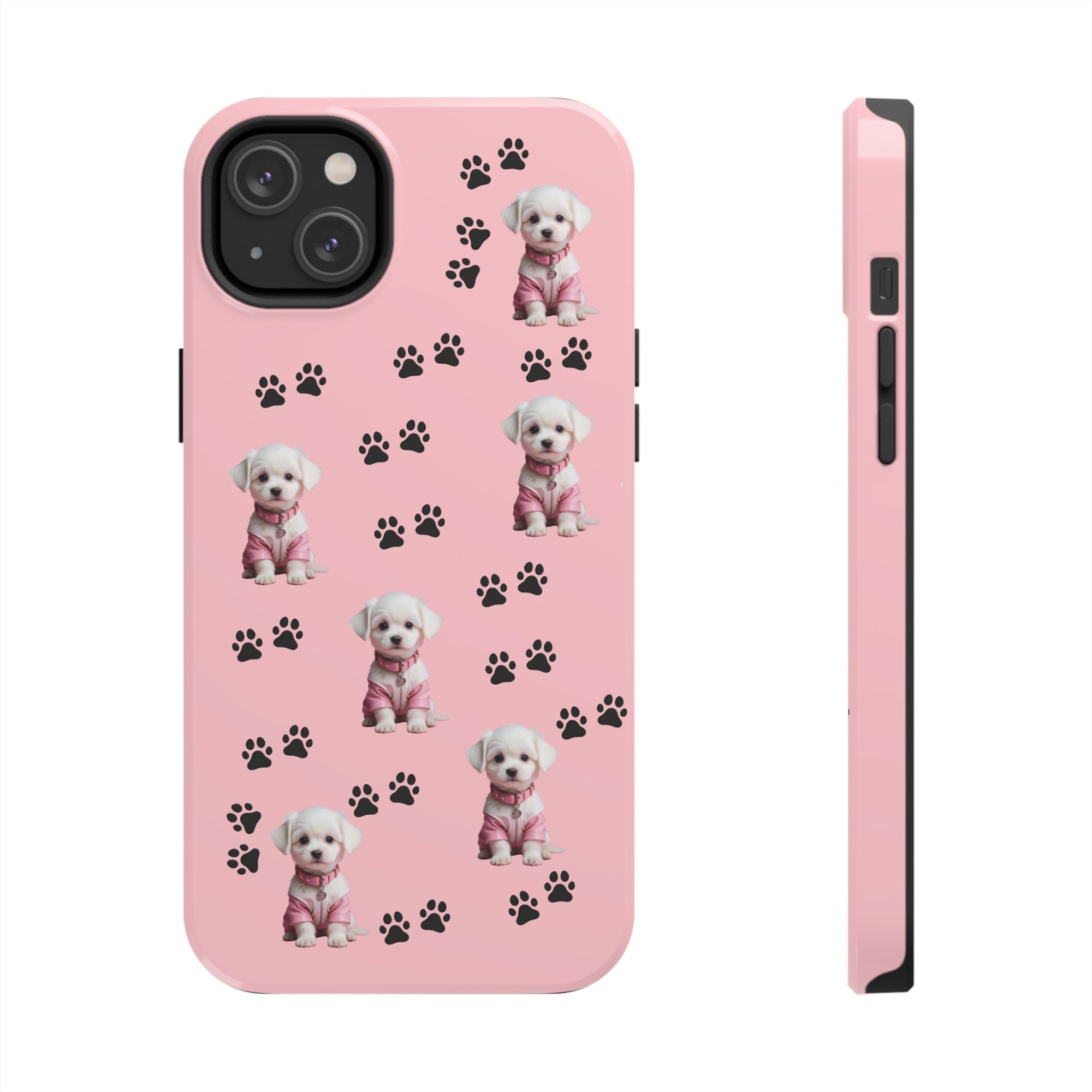 Tough Phone Case Cute Dog & Paws Design