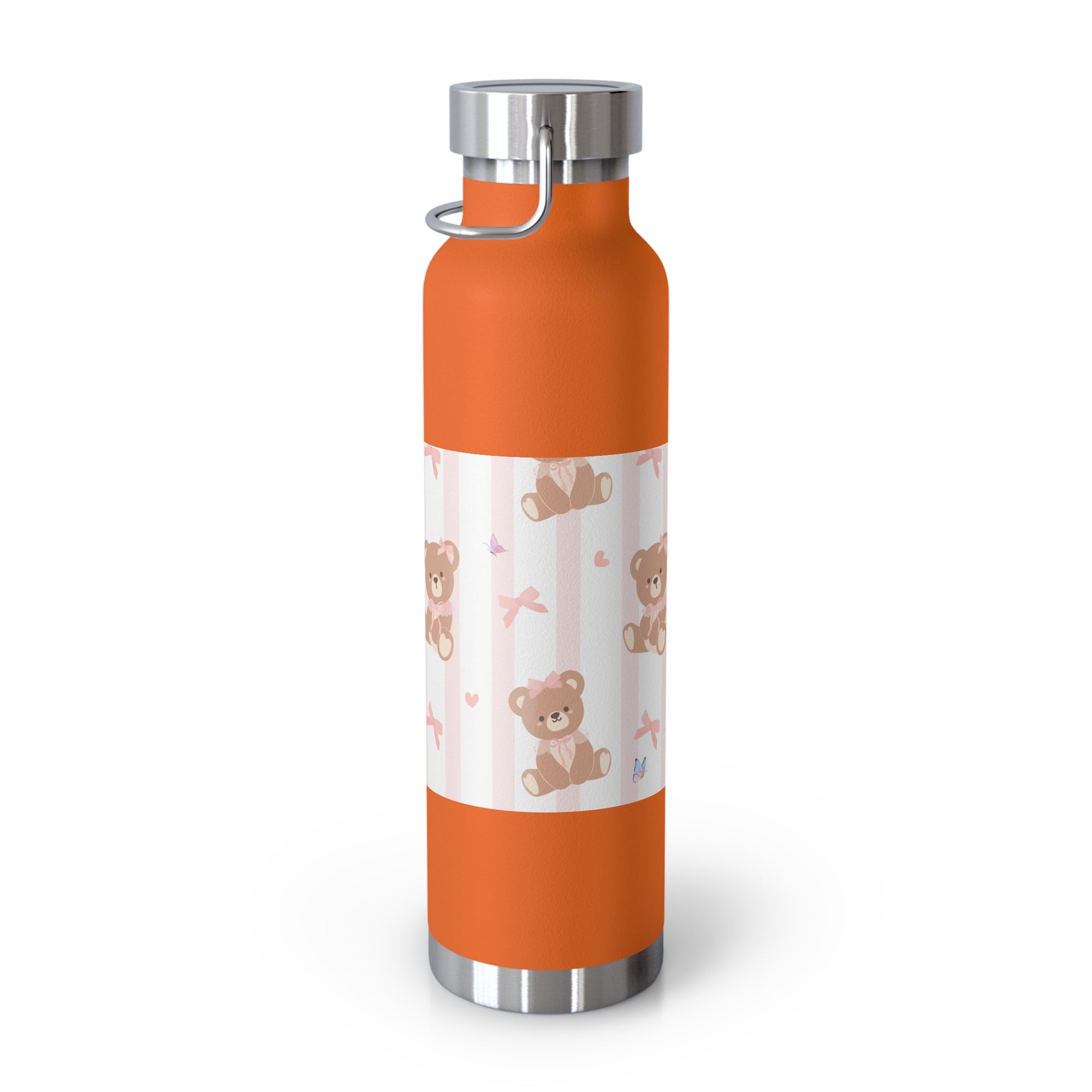 Copper Vacuum Insulated Bottle With Teddy Bear Design, 22oz