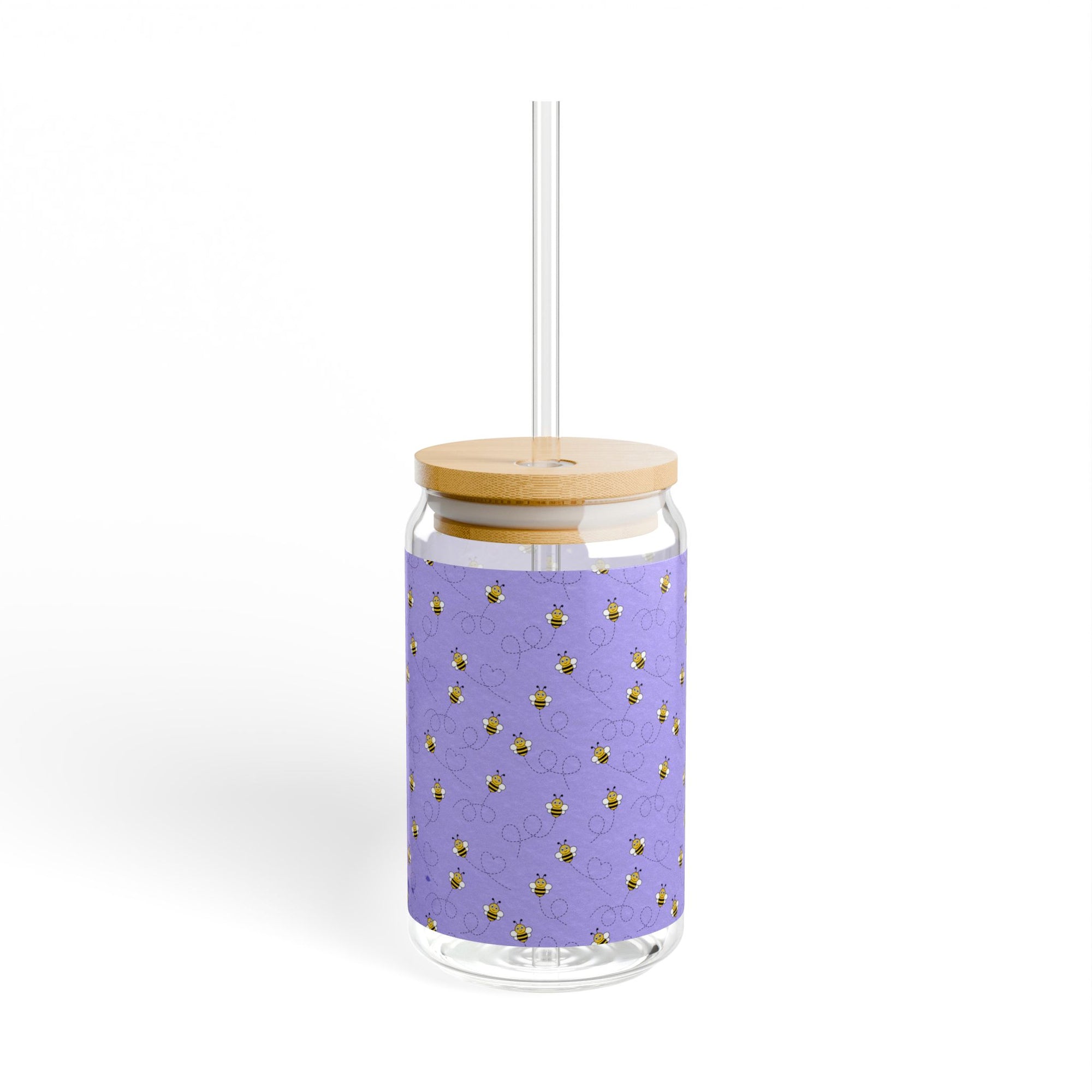 Floral Sipper Glass, Eco-Friendly Beverage Jar