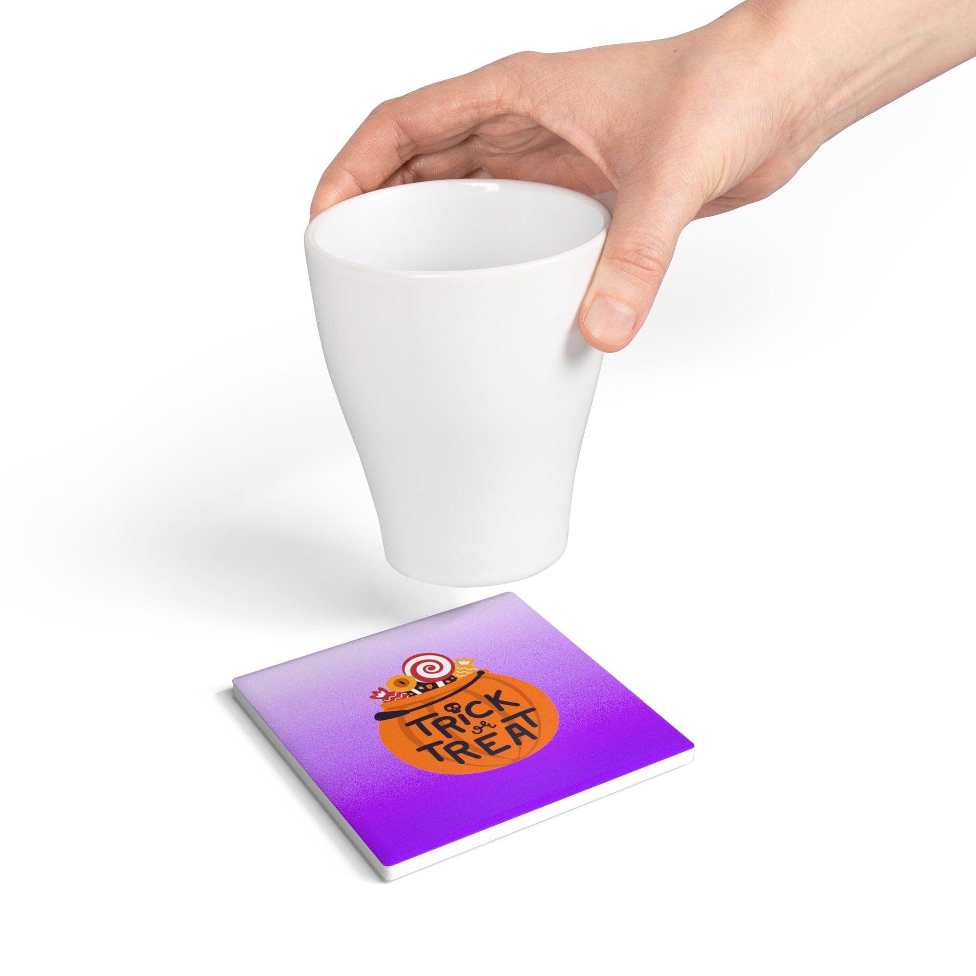 Halloween Trick or Treat Ceramic Coaster